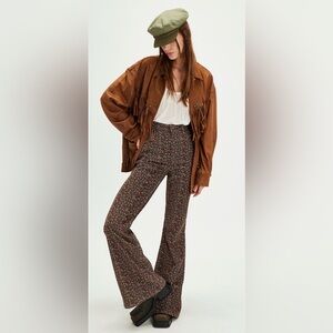 Free People x Lee 70s Babe High Rise Floral Corduroy Flares